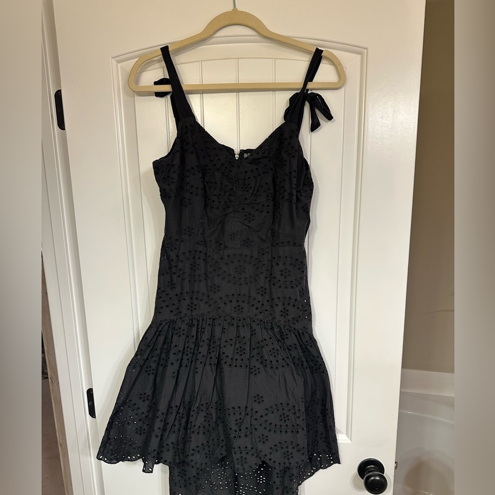VENUS Black Eyelet Mini Dress